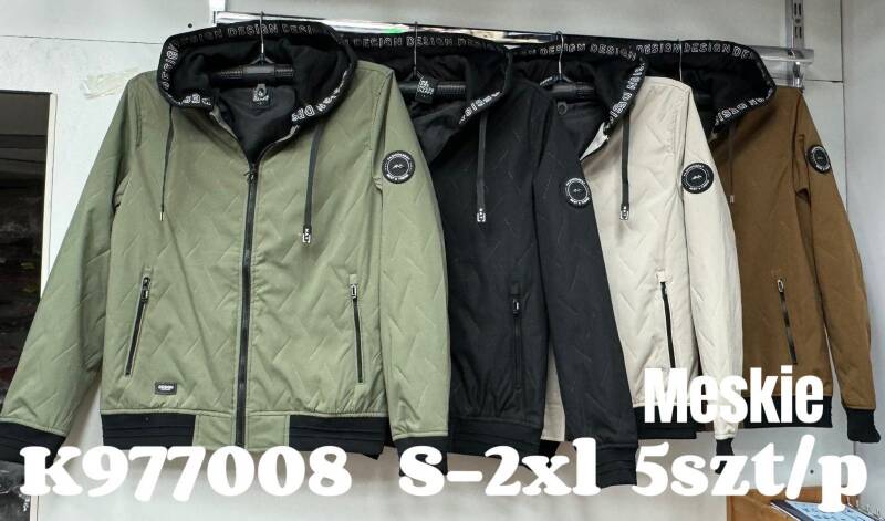 Kurtka męska cienka Roz S-2XL, 1 Kolor Paczka 5 szt